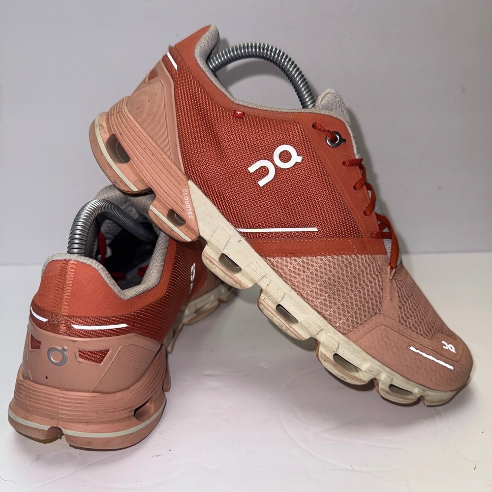 On Cloudflyer Running Shoes Women 10.5 Orange Peach Swiss Engineering Sneakers